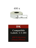 Etiketten für Brother P-Touch QL Serie - 400x Adress Etiketten (29x90 mm)