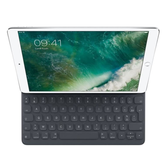Apple iPad Smart Keyboard Dock - Charcoal Gray - France, Frankreich (FR) - Model A1829 für iPad Pro 10,5", iPad Air 3, Generation, iPad 7. Generation (MPTL2F/A)
