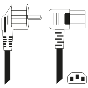 Toshino Netzkabel, Kaltgerätekabel, Computerkabel, Druckerkabel kurz 50 cm - Winkel-Winkel Rechts - 1er Set