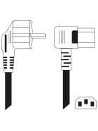 Toshino Netzkabel, Kaltgerätekabel, Computerkabel, Druckerkabel kurz 50 cm - Winkel-Winkel Rechts - 20er Set